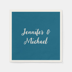 Professional minimalist ocean blue calligraphy napkin