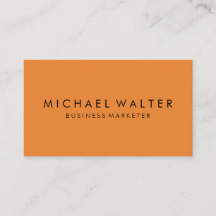 Professional Minimalist Orange Business Card