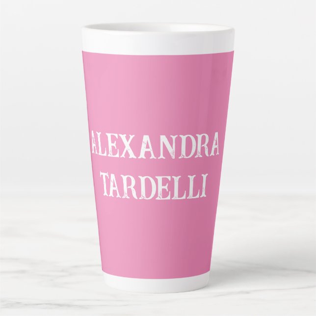 Professional minimalist pink modern custom plain latte mug (Front)