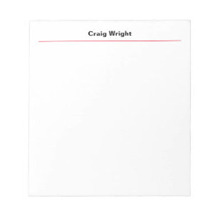 Professional Minimalist Plain Bold Personalised Notepad