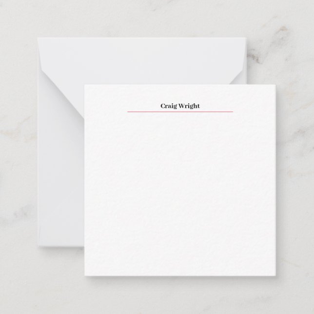 Professional Minimalist Plain Classic Personalised Card (Front)