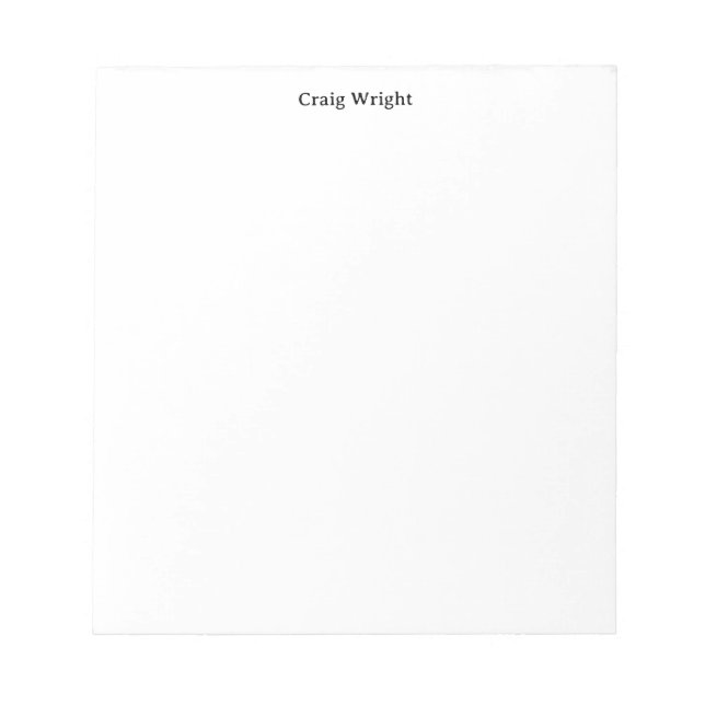 Professional Minimalist Plain Classic Personalised Notepad (Front)