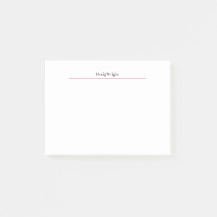 Professional Minimalist Plain Classic Personalised Post-it Notes