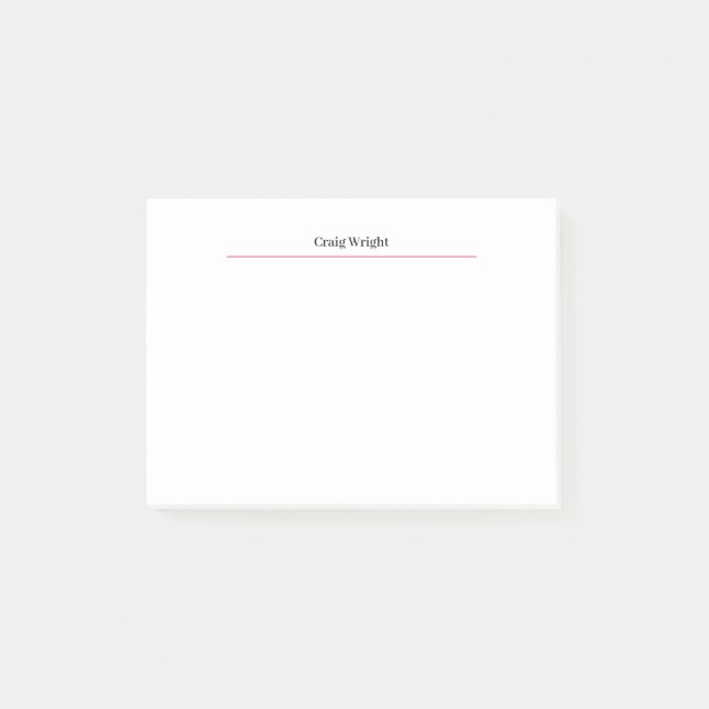 Professional Minimalist Plain Classic Personalised Post-it Notes (Front)