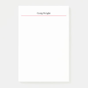 Professional Minimalist Plain Classic Personalised Post-it Notes