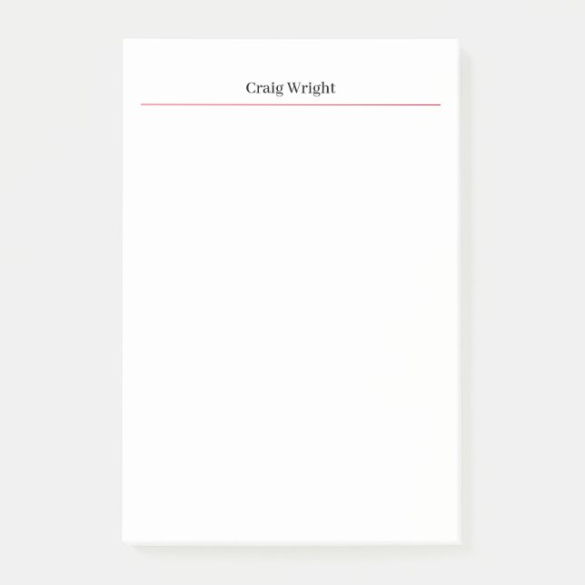 Professional Minimalist Plain Classic Personalised Post-it Notes (Front)