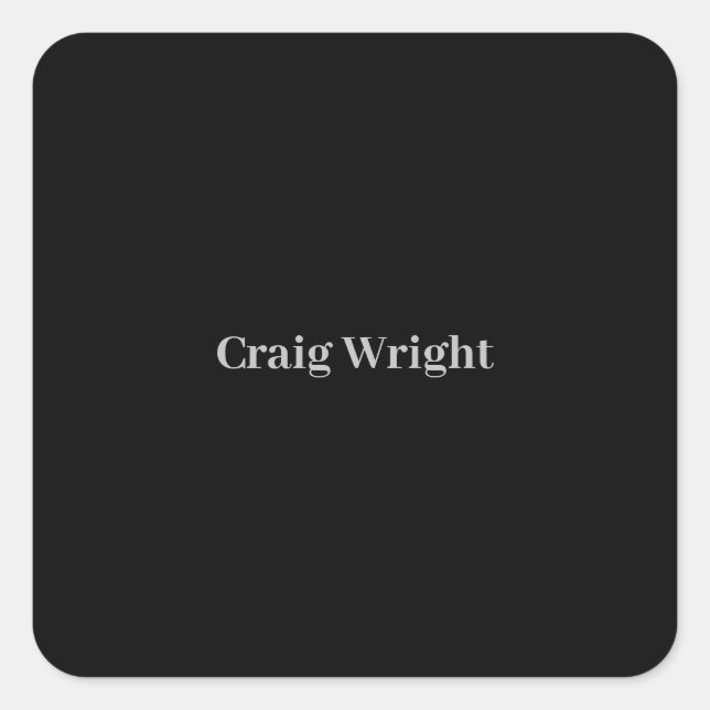 Professional Minimalist Plain Classic Personalised Square Sticker (Front)