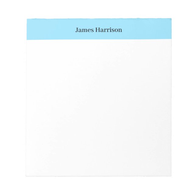 Professional Minimalist Plain Classical Blue White Notepad (Front)