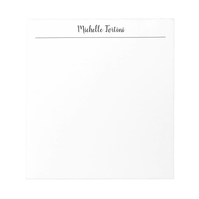 Professional Minimalist Plain Classical Script Notepad (Front)