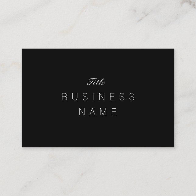 Professional Minimalist Plain Classy Black Noir Business Card (Front)