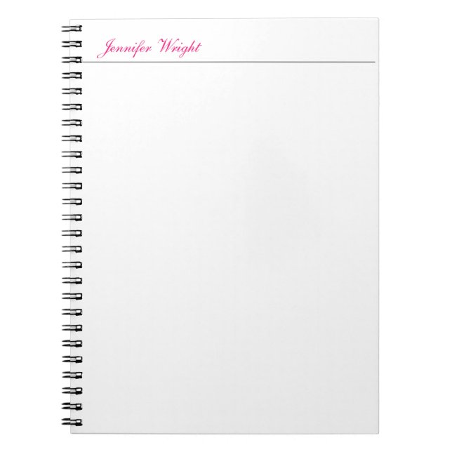 Professional minimalist plain elegant calligraphy notebook (Front)