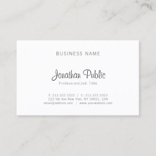 Professional Minimalist Plain Elegant Modern Sleek Business Card