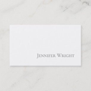 Professional minimalist plain grey white business card