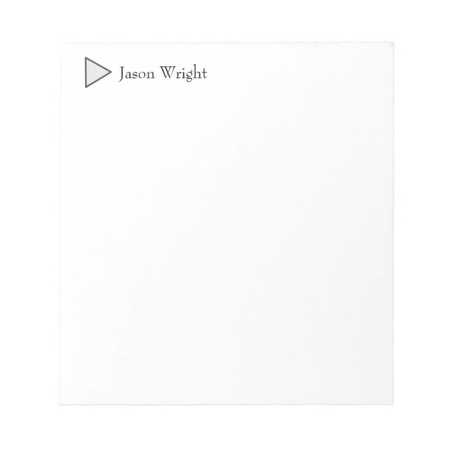 Professional Minimalist Plain Modern Personalised Notepad (Front)