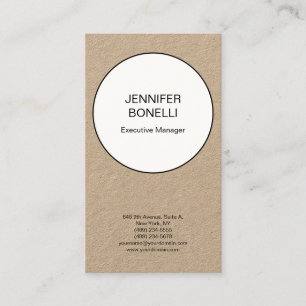 Professional minimalist plain premium kraft business card