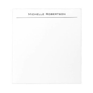 Professional Minimalist Plain Simple Modern Name Notepad