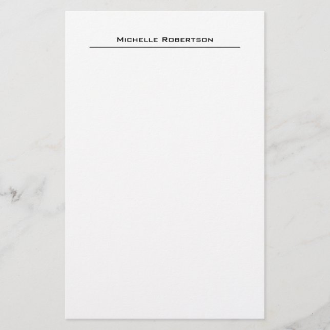 Professional Minimalist Plain Simple Modern Stationery (Front)