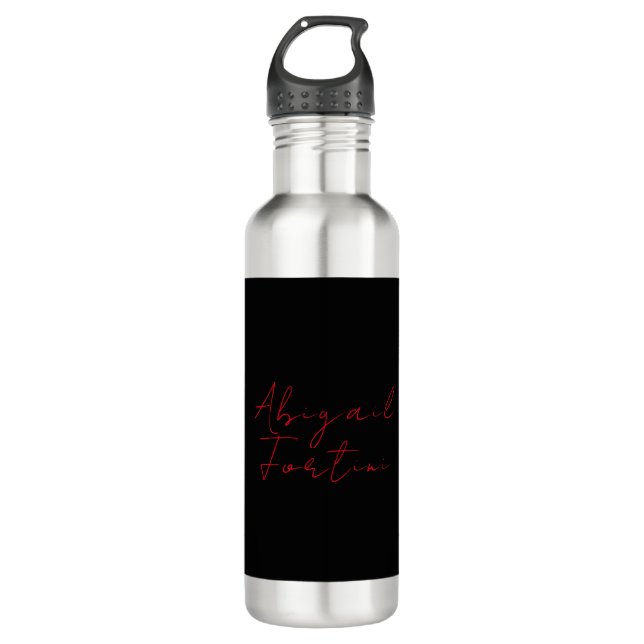 Professional minimalist red black modern 710 ml water bottle (Front)