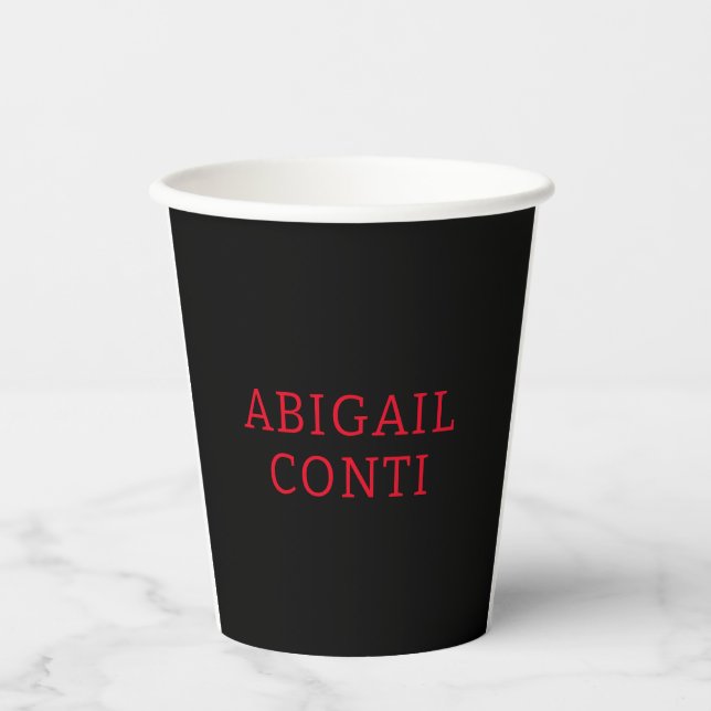 Professional minimalist red black modern paper cups (Front)