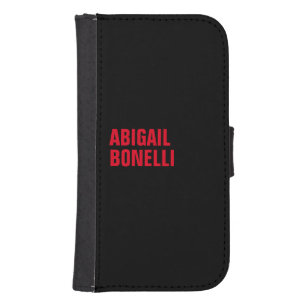 Professional minimalist red black modern samsung s4 wallet case