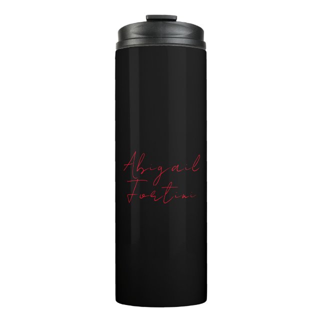 Professional minimalist red black modern thermal tumbler (Front)