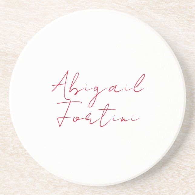 Professional minimalist red white modern coaster (Front)