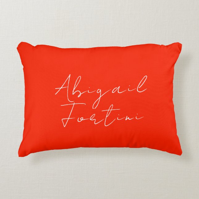 Professional minimalist red white modern decorative cushion (Front)