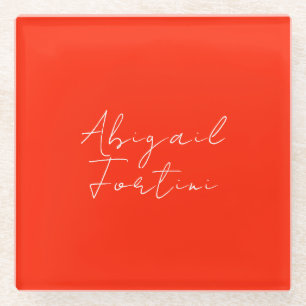 Professional minimalist red white modern glass coaster