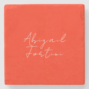 Professional minimalist red white modern stone coaster