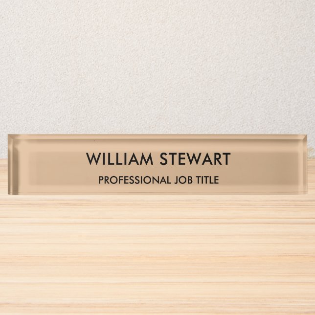 Professional Minimalist Rustic Employee Staff Nameplate (Creator Uploaded)
