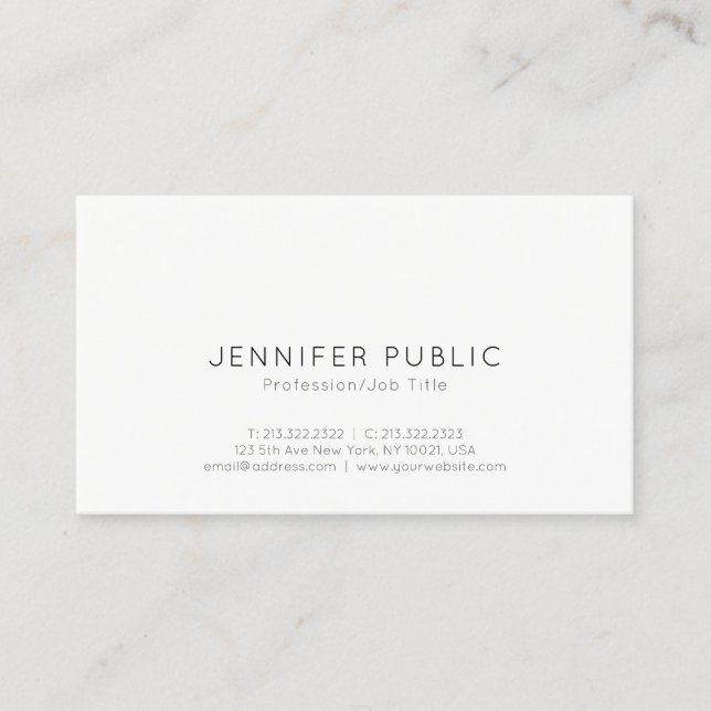 Professional Minimalist Simple Plain Modern Business Card (Front)