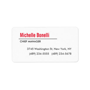 Professional Minimalist Simple White Modern Plain Label