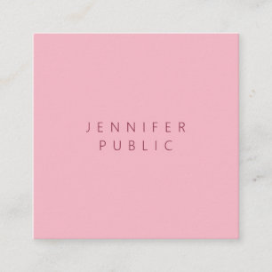 Professional Minimalist Template Pale Pink Modern Square Business Card