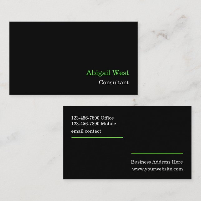 Professional Minimalist Two Side Business Card (Front/Back)