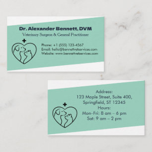 Professional Minimalist Veterinary Busines Card