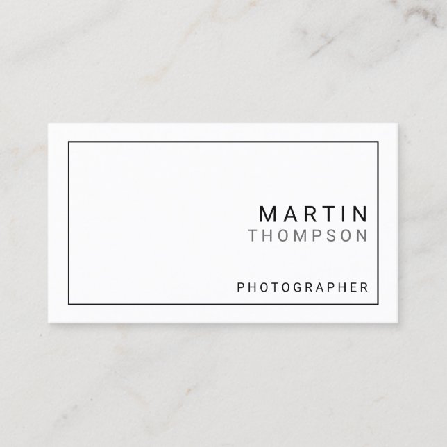 Professional Minimalist White Business Card (Front)