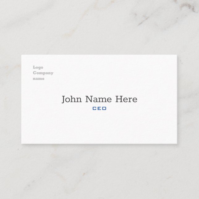 Professional Minimalist White Consultant Business Card (Front)