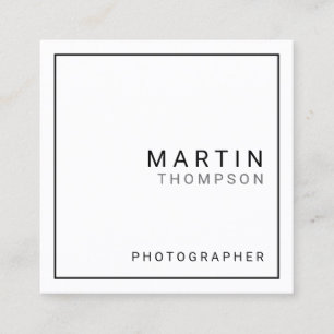 Professional Minimalist White Square Business Card