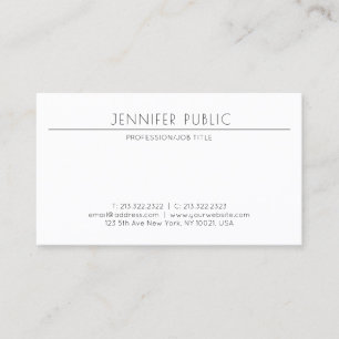 Professional Minimalistic Plain Elegant Modern Business Card