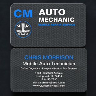 Professional Mobile Auto Mechanic Business Card