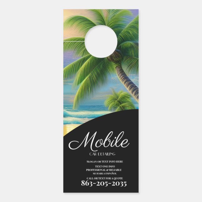 Professional Mobile Car Detailing Wash Your Photo Door Hanger (Front)