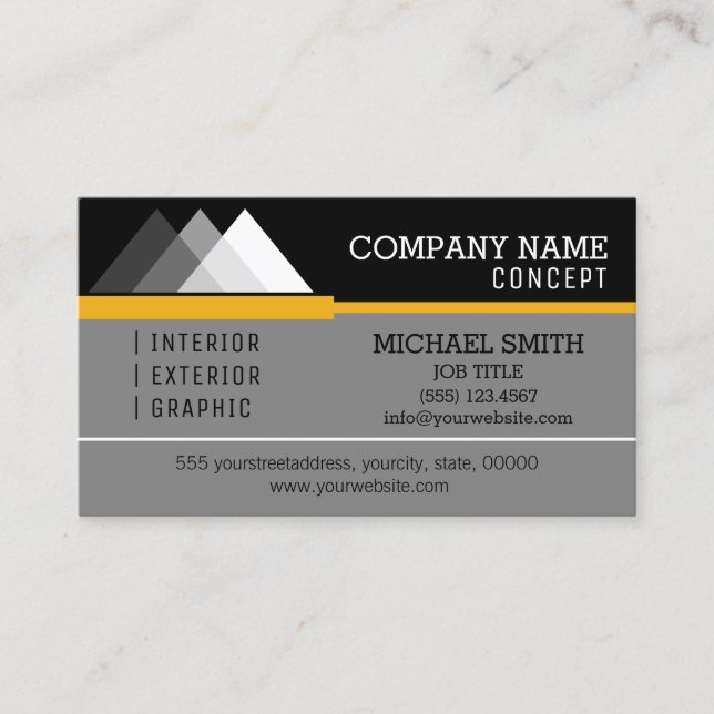 Professional Modern Black and Grey Business Card (Front)