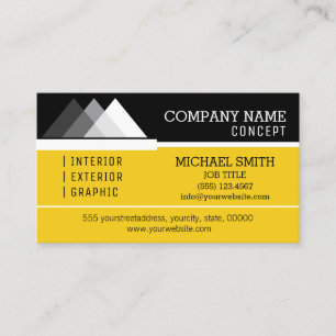 Professional Modern Black and Jonquil Business Card