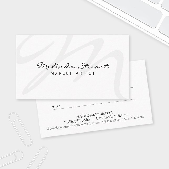 Professional Modern Black and White Appointment Card (Creator Uploaded)
