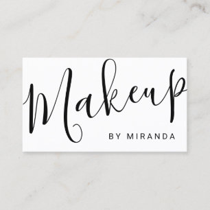 Professional Modern Black and White Makeup Artist Business Card