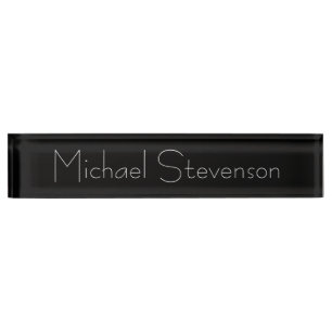 Professional Modern Black Business Desk Nameplate