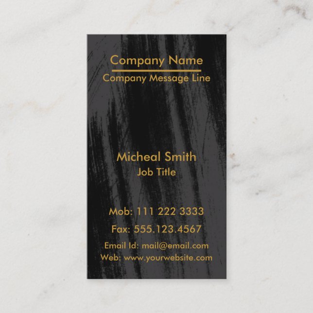 Professional modern Black chalkboard Vertical Business Card (Front)
