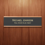 Professional Modern Black Gold Office Name Title Door Sign<br><div class="desc">Custom, personalised, professional, modern, classy, stylish, elegant, business office cabin rose gold classic black and faux gold script / typography, wall or door hanging metal sign name plate. To customise, simply type in your full name and designation / title. While you personalise, you'll be able to see a preview throughout....</div>