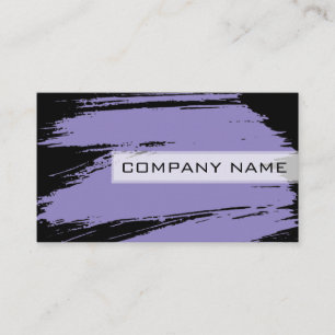 Professional Modern Black Lavender Brush Stroke Business Card