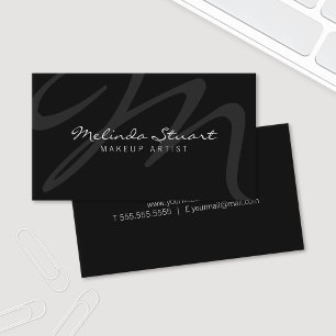 Professional Modern Black Monogram Business Card